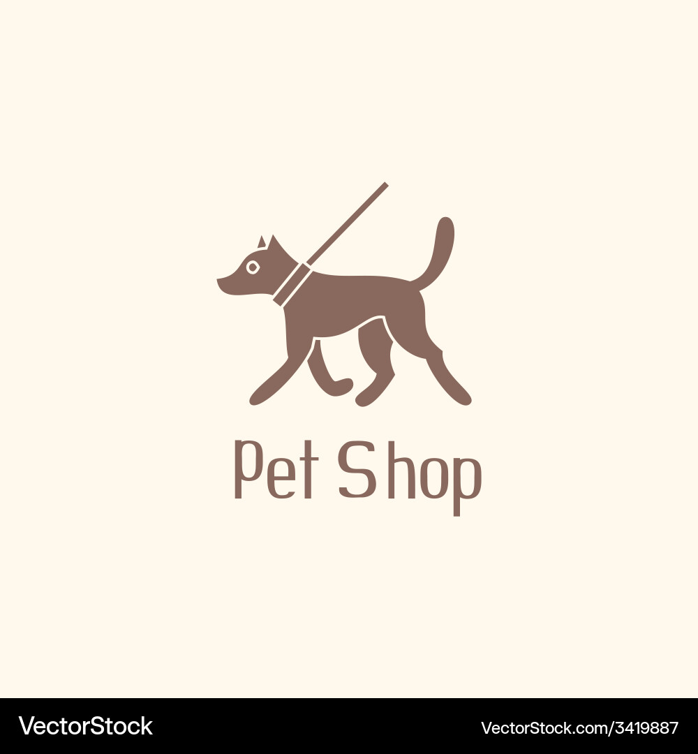 Happy Dog Pet Shop Logo Vector Image