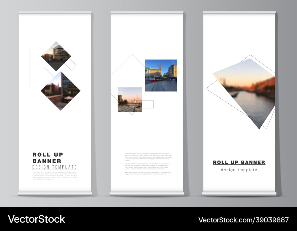 Layout of roll up mockup design templates Layout of roll up mockup design templates vector image