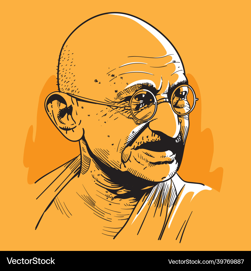 Mohandas Gandhi Portrait vector image