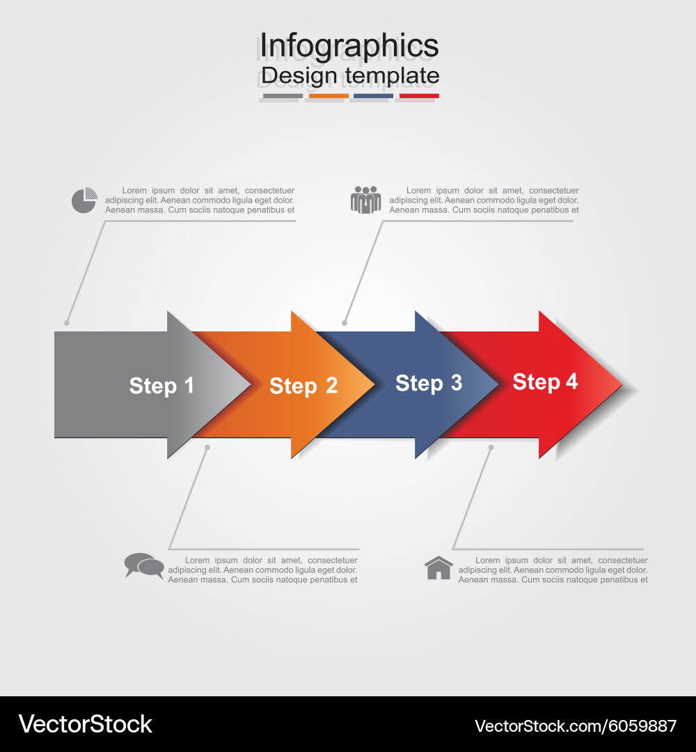 Report Template with Arrows and Icons vector image