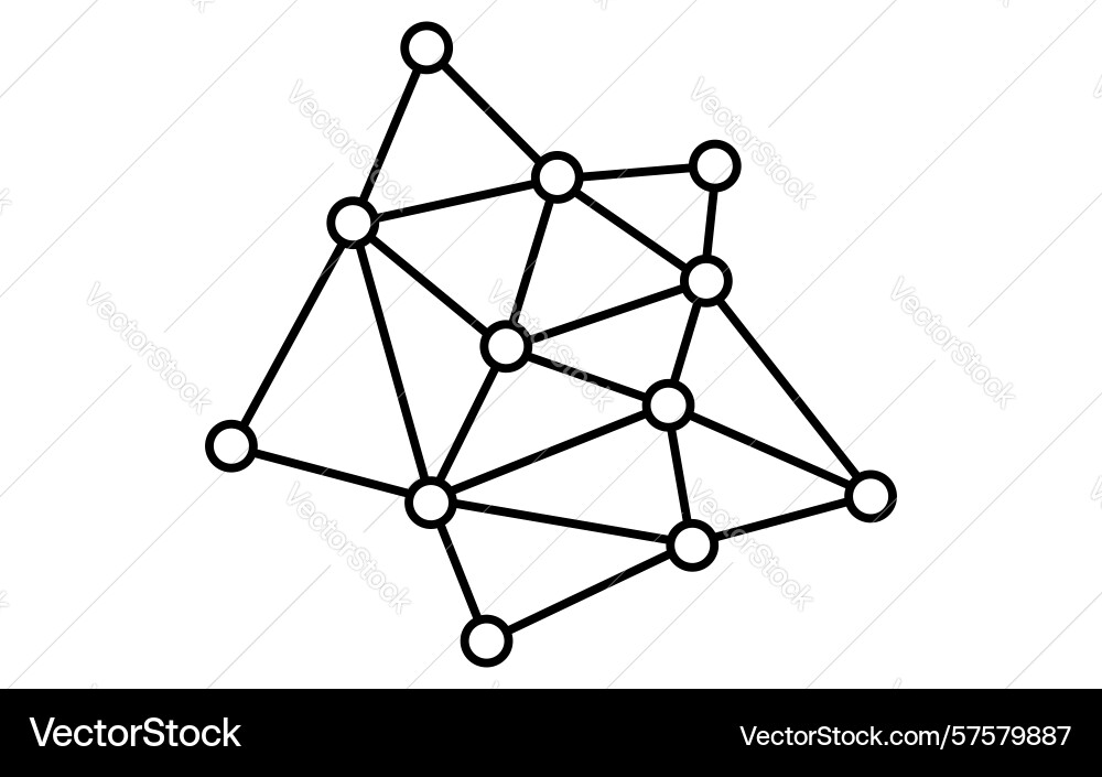 Verteilte Netzwerk- und Knotenstruktur isometrisch Verteilte Netzwerk- und Knotenstruktur isometrisch Vektorbild