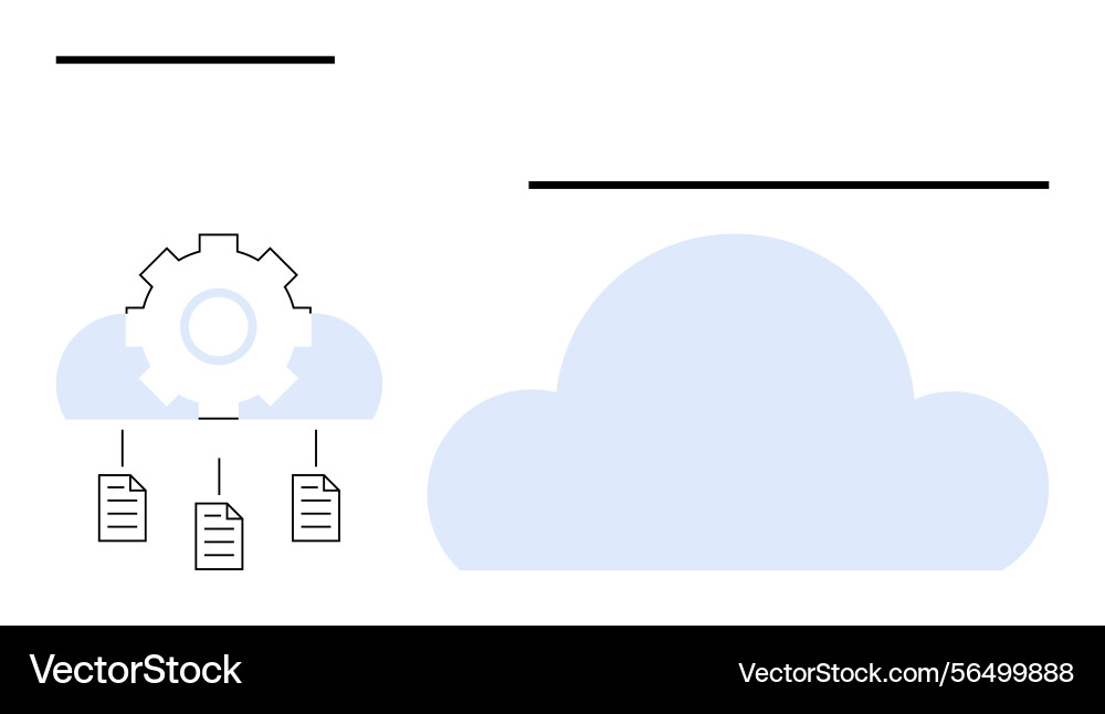 Cloud computing setup with gear and file Cloud computing setup with gear and file vector image