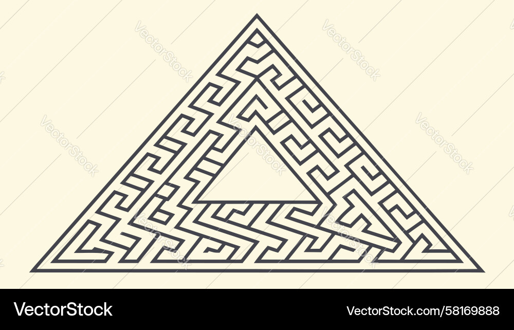 Complex Triangular Maze Pattern Vector Image