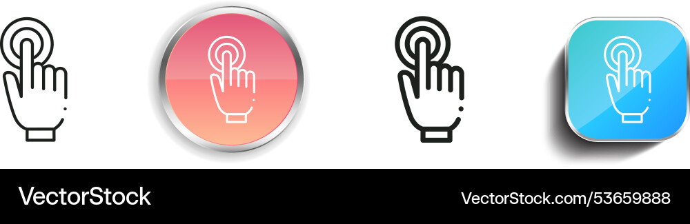 Double click icon thin linear regular and button Double click icon thin linear regular and button Vector Image