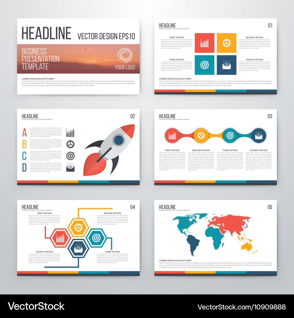 Infographics presentation template flat design Vector Image