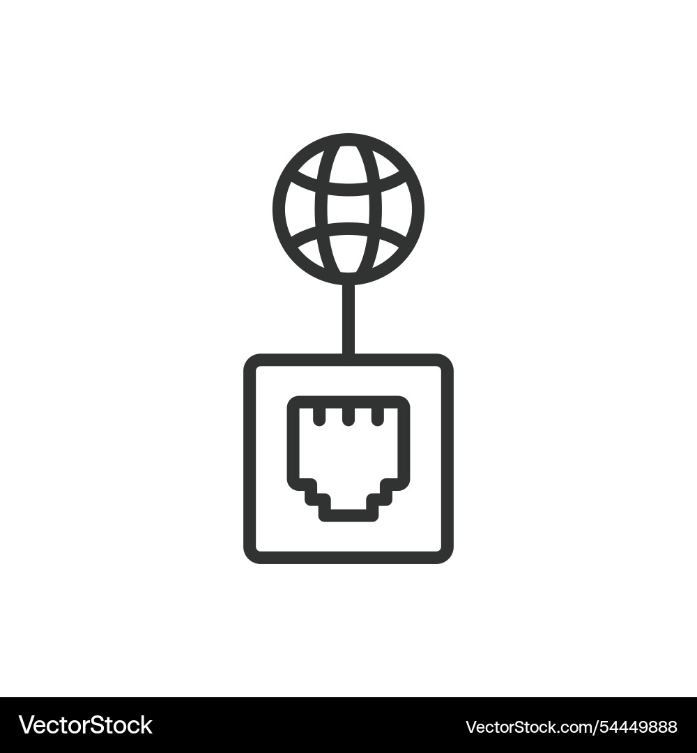 Lan internet connection icon in line design Vector Image