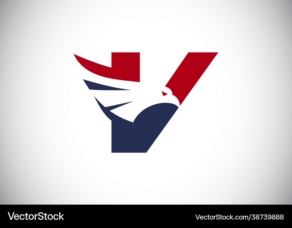 Monogram V - Eagle Head Royalty Free Vector Image