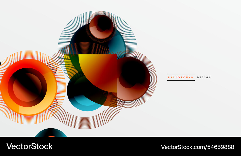 Sleek with overlapping circles in vibrant Sleek with overlapping circles in vibrant vector image