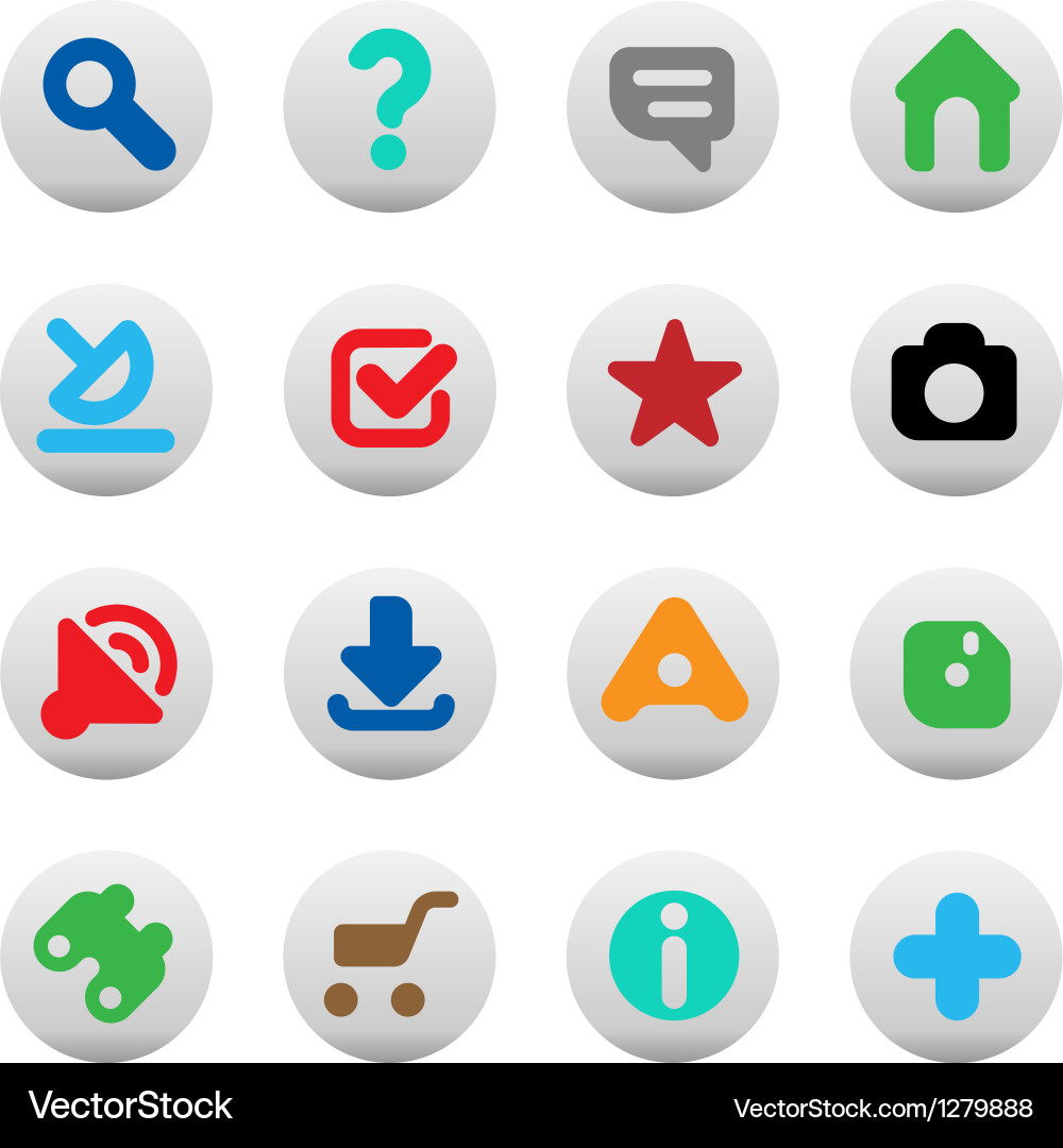 Website Icon Set - Buttons & Symbols vector image