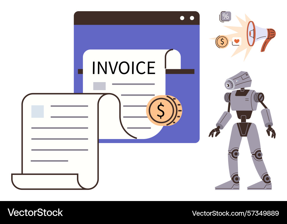Automation in invoicing and payment processing Automation in invoicing and payment processing Vector Image
