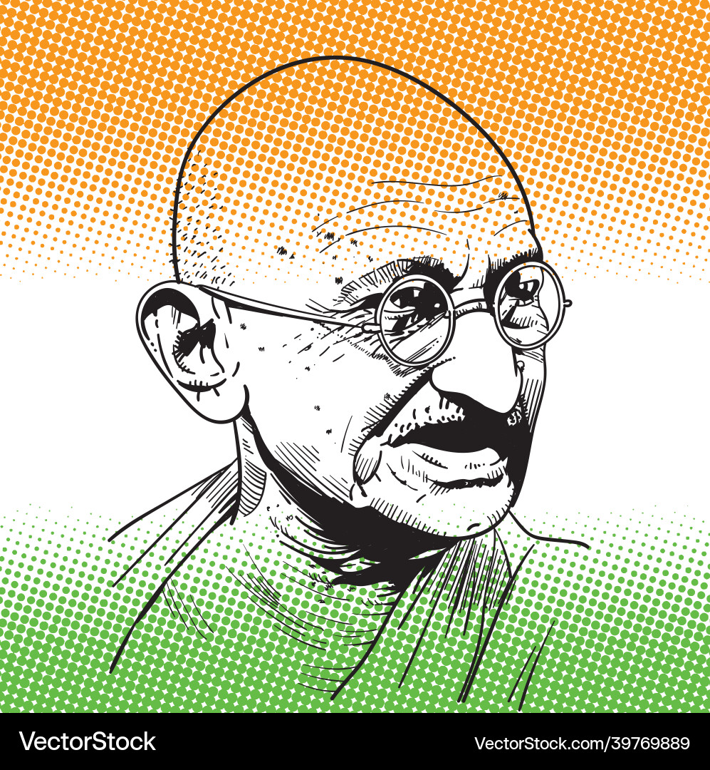 Mohandas Gandhi Portrait Vector Image