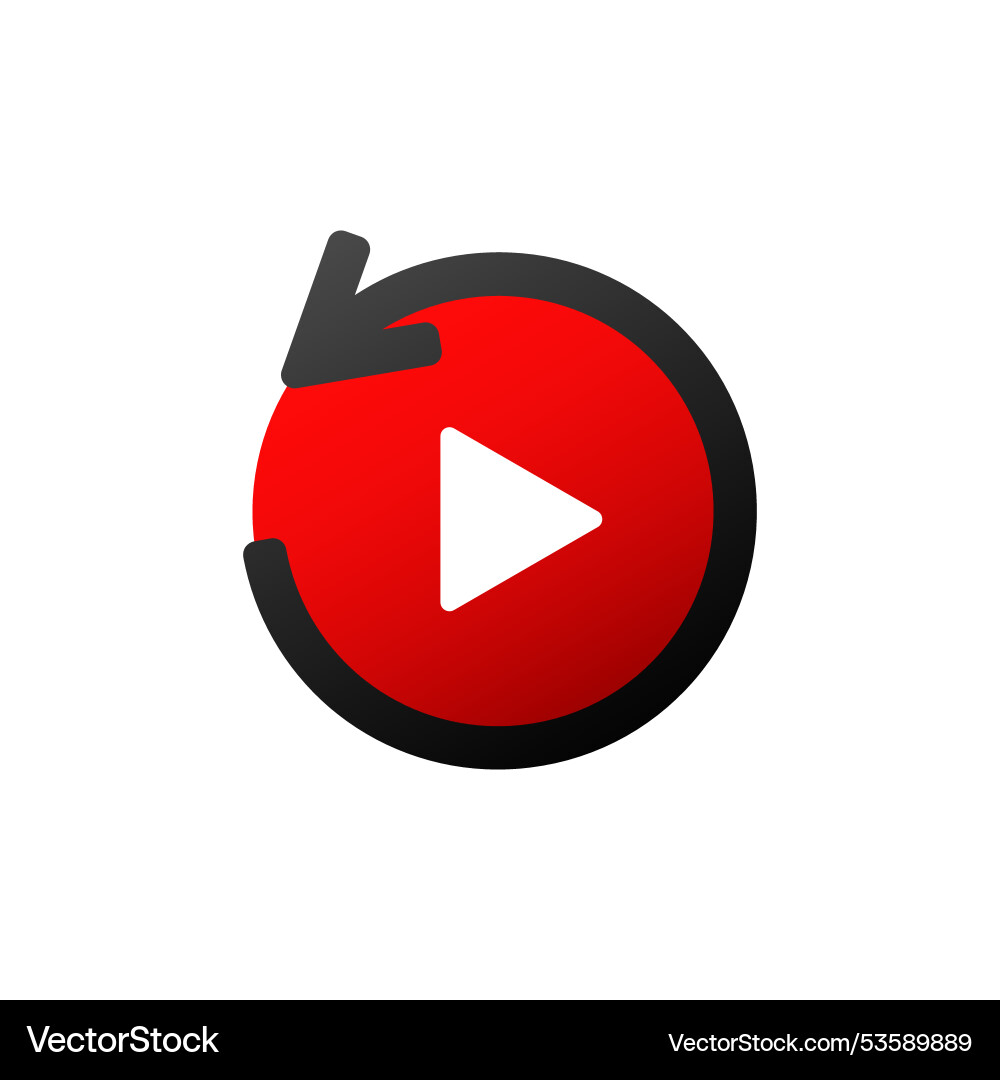 Red minimalist play button icon simple Vector Image
