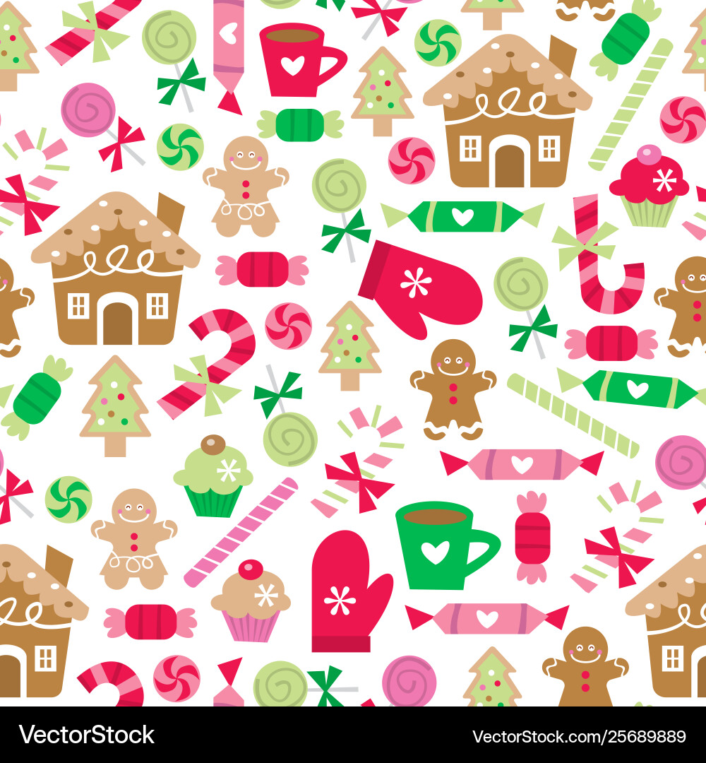 Sugar & Spice Christmas Pattern Vector Image