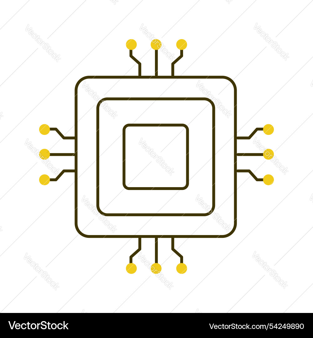 Ai cpu chip for enhanced processing icon design vector image