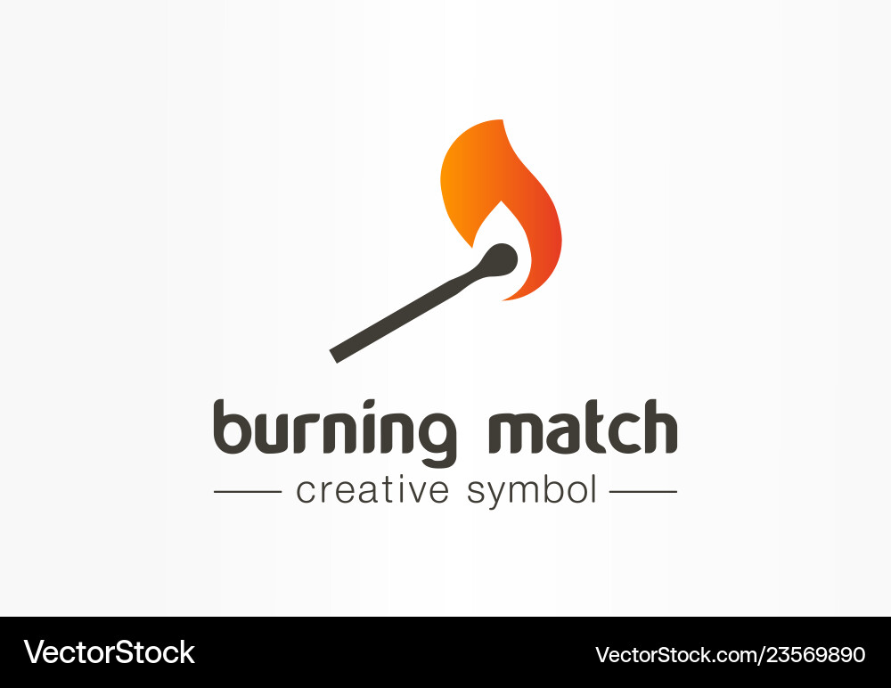 Burning Match: Fire & Danger Symbol Royalty Free Vector
