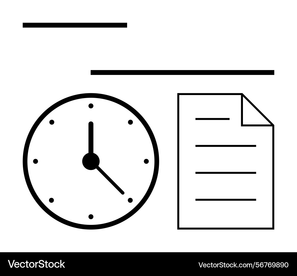 Clock and document highlighting time management Clock and document highlighting time management Vector Image