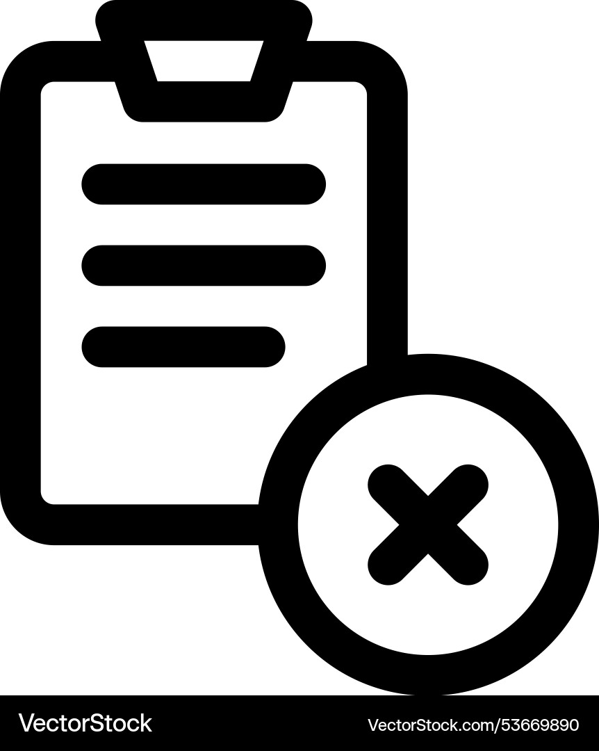 Failed icon thin linear style design isolated Failed icon thin linear style design isolated vector image