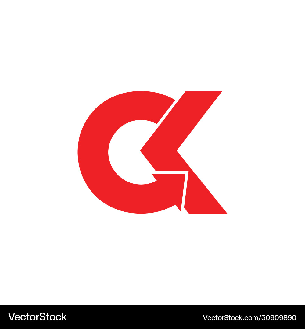 Letter ck linked arrow simple logo Letter ck linked arrow simple logo Vector Image