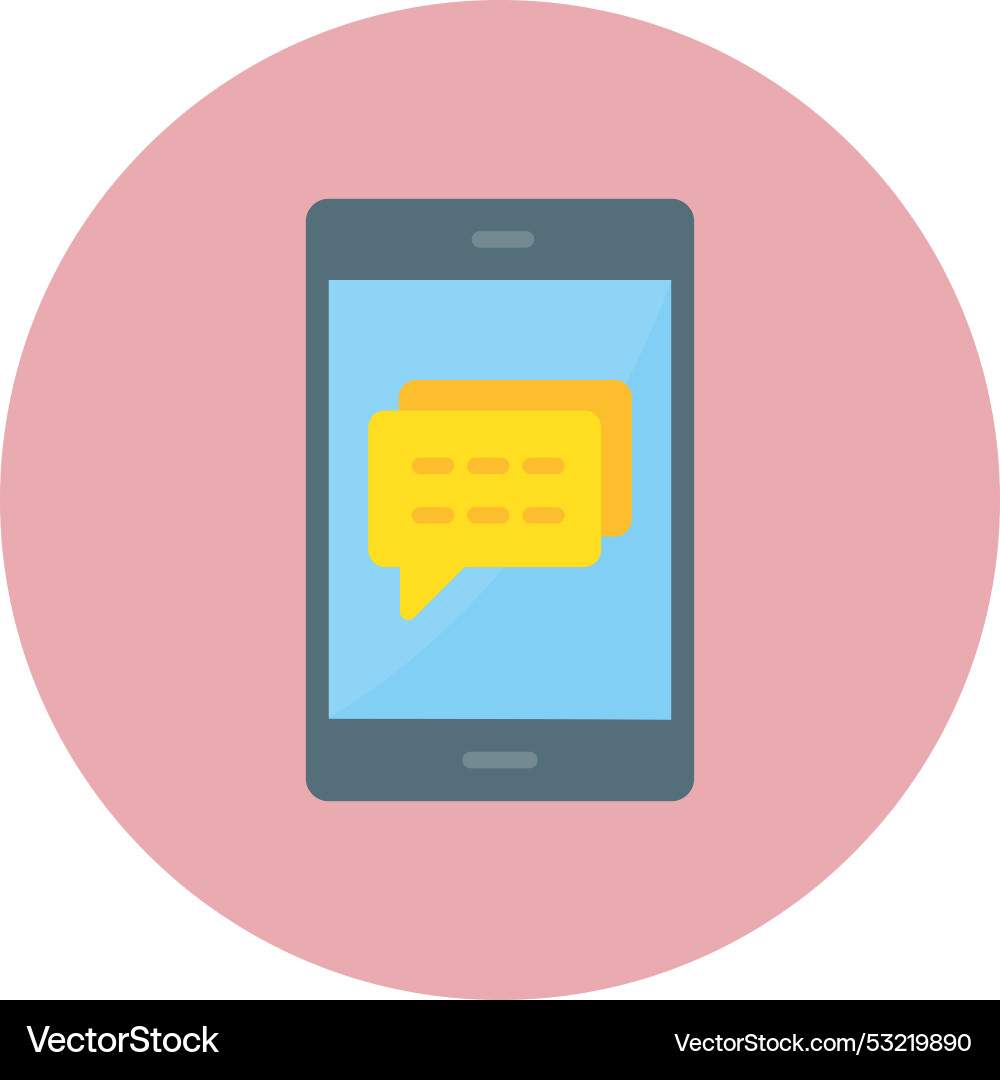 Message flat circle icon Vector Image