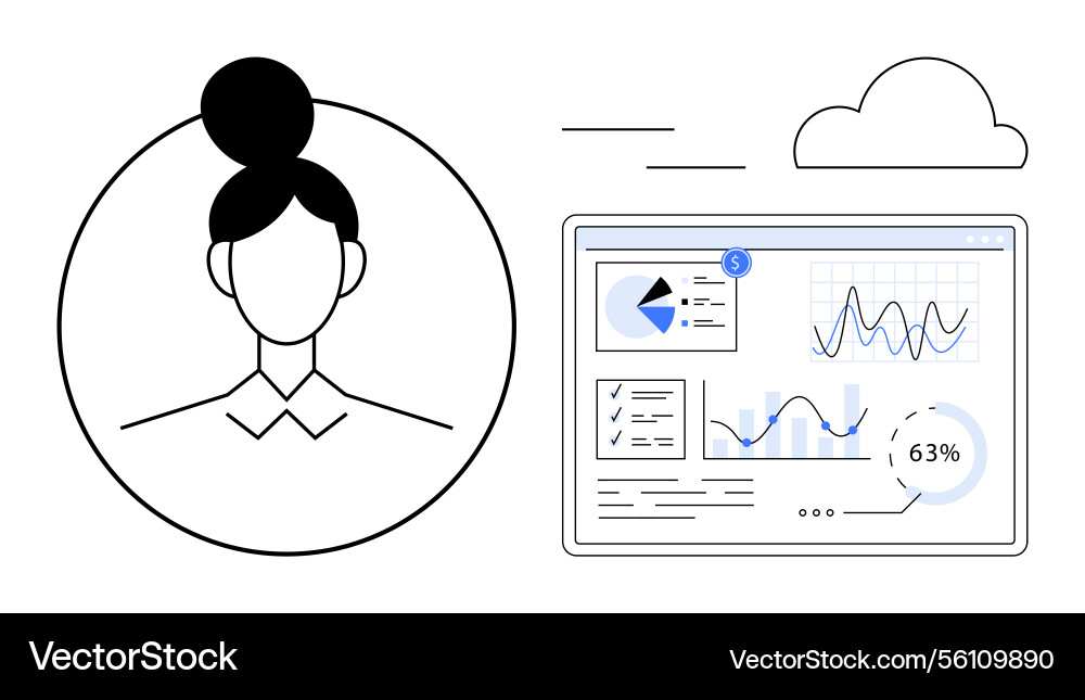 Profile analytics dashboard with data Profile analytics dashboard with data vector image