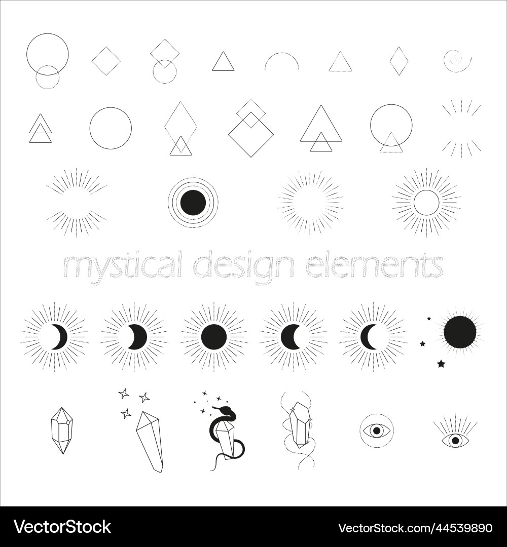 Set of mystical elements for design Set of mystical elements for design vector image