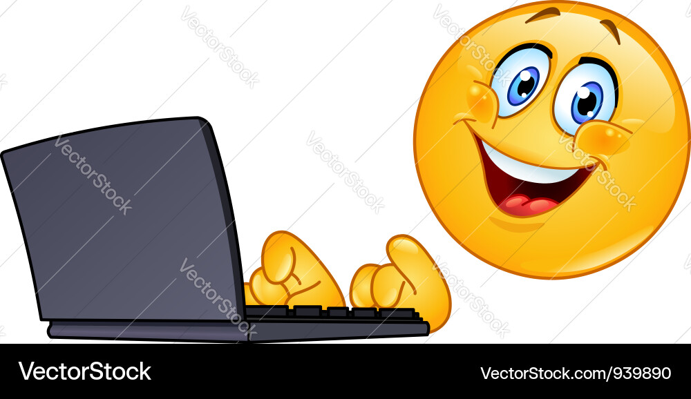 Smiling Computer Emoticon Vector Image