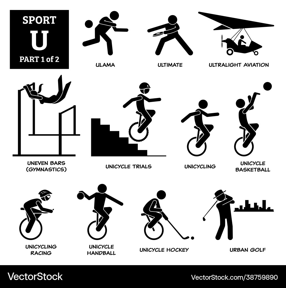 Sport Spiele alphabet u icons pictograph ulama Sport Spiele alphabet u icons pictograph ulama vektorbild