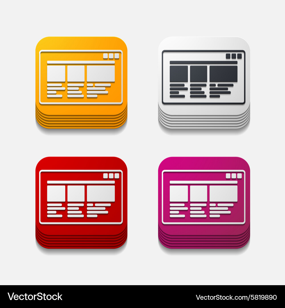 Square button interface Vector Image