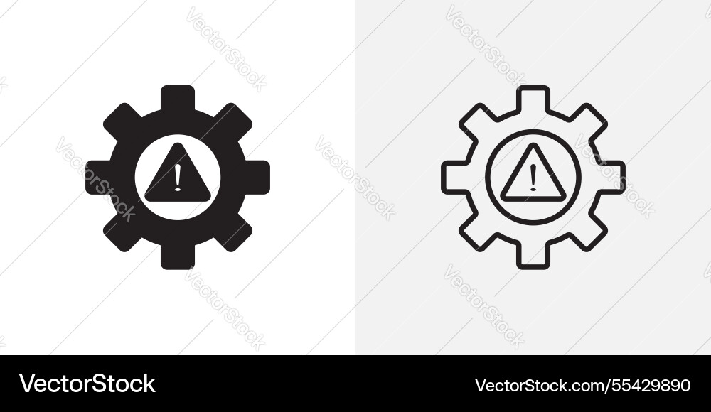 Technical warning icons pack for apps and ui ux vector image