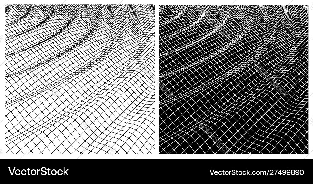 Waves distortion shape in space Royalty Free Vector Image