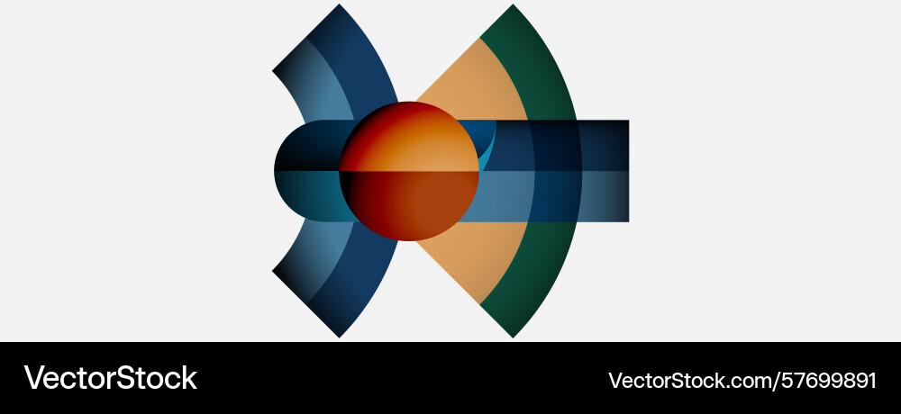 Abstract design features colorful arcs circles Vector Image