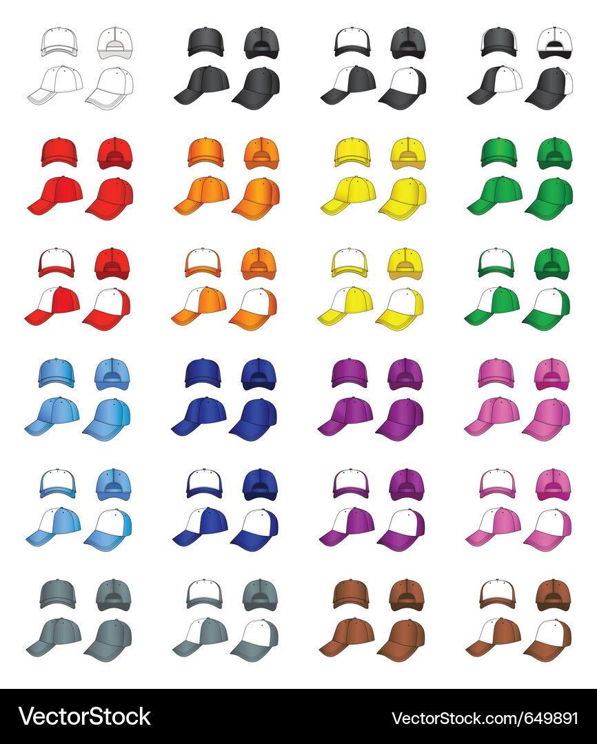 Cap Templates Collection Vector Image