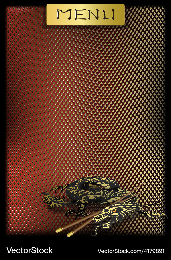 Chinese menu with dragons Vector Image