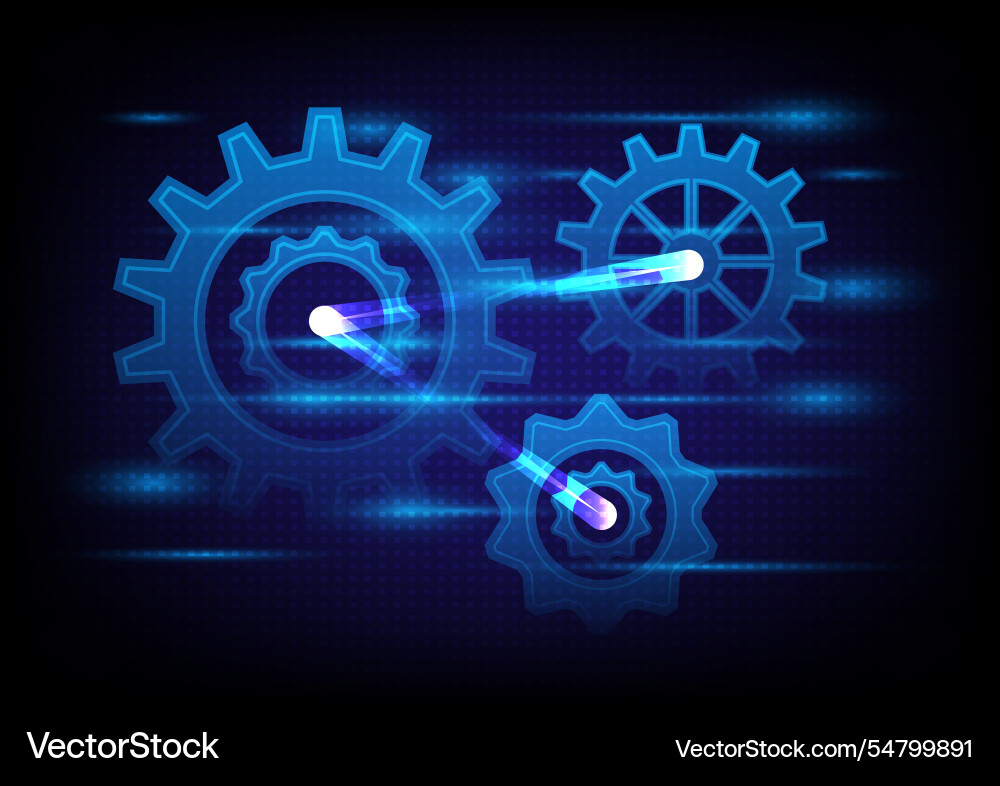 Digital Gear Connection Abstract Background vector image