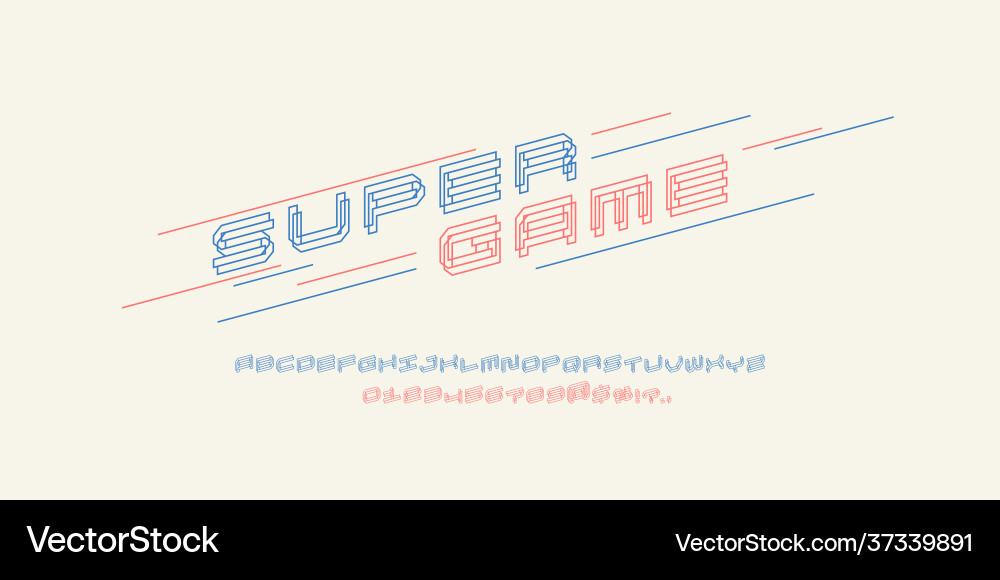 Dynamic Alphabet Font - Slanted Style vector image