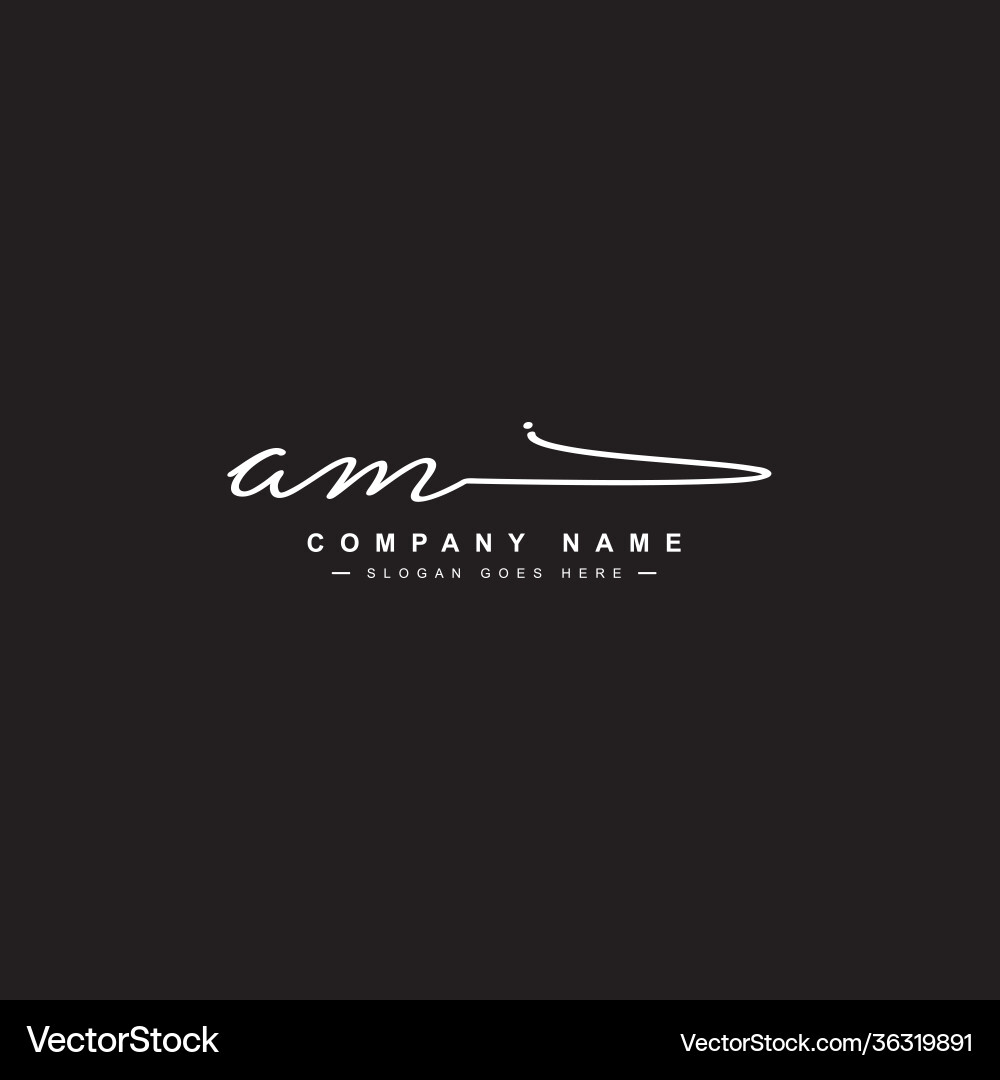 Elegant AM Initial Letter Logo Vector Image
