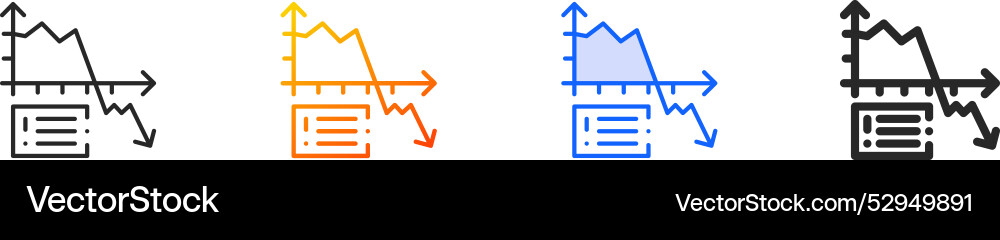 Graph iconthin linear gradient blue stroke vector image