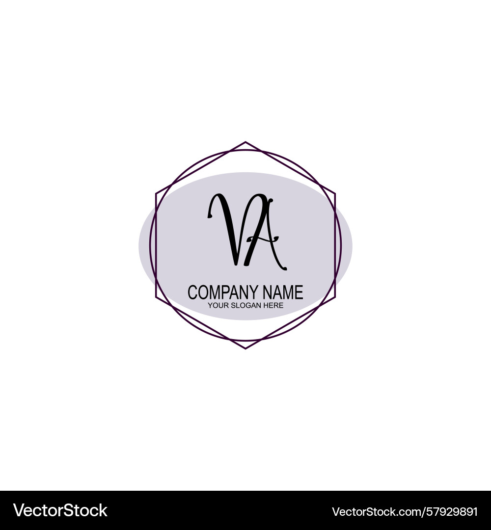 Handwriting logo concepts with initial va Vector Image