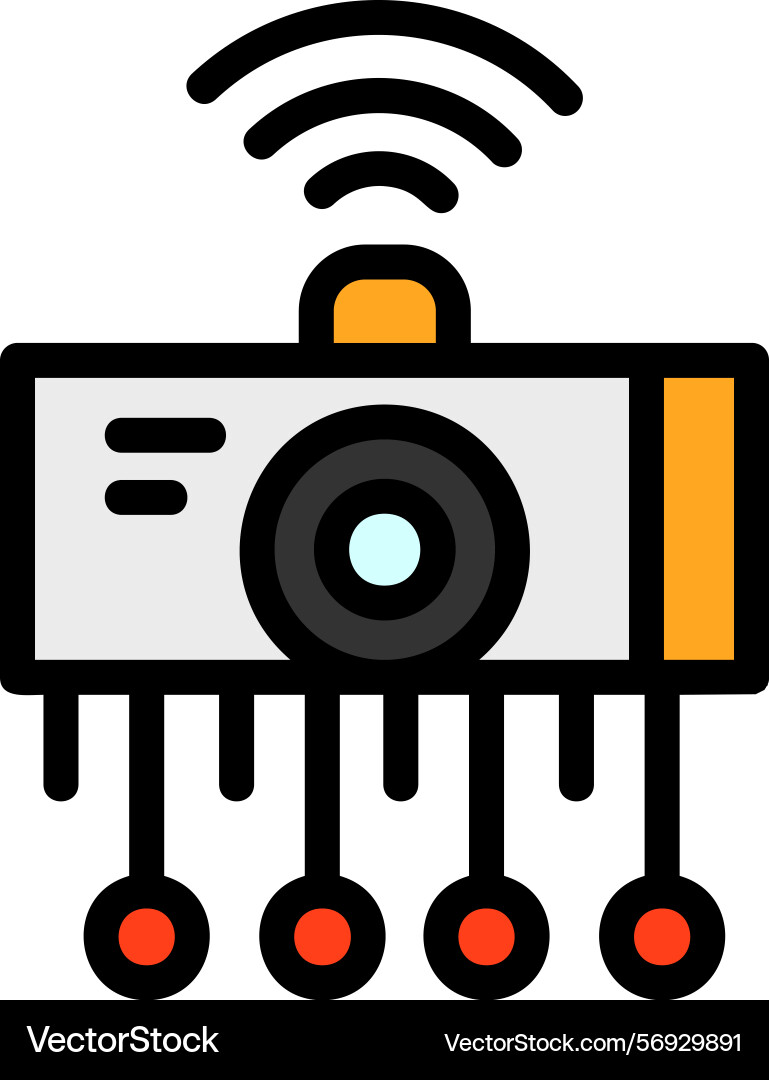 Iot sensors line filled style icon design vector image