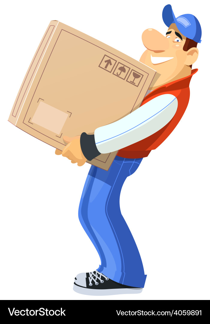 Loader with box delivery vector image