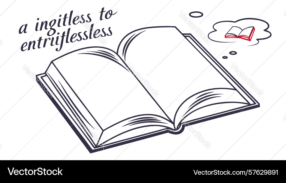 Open book with text reading and knowledge concept Vector Image