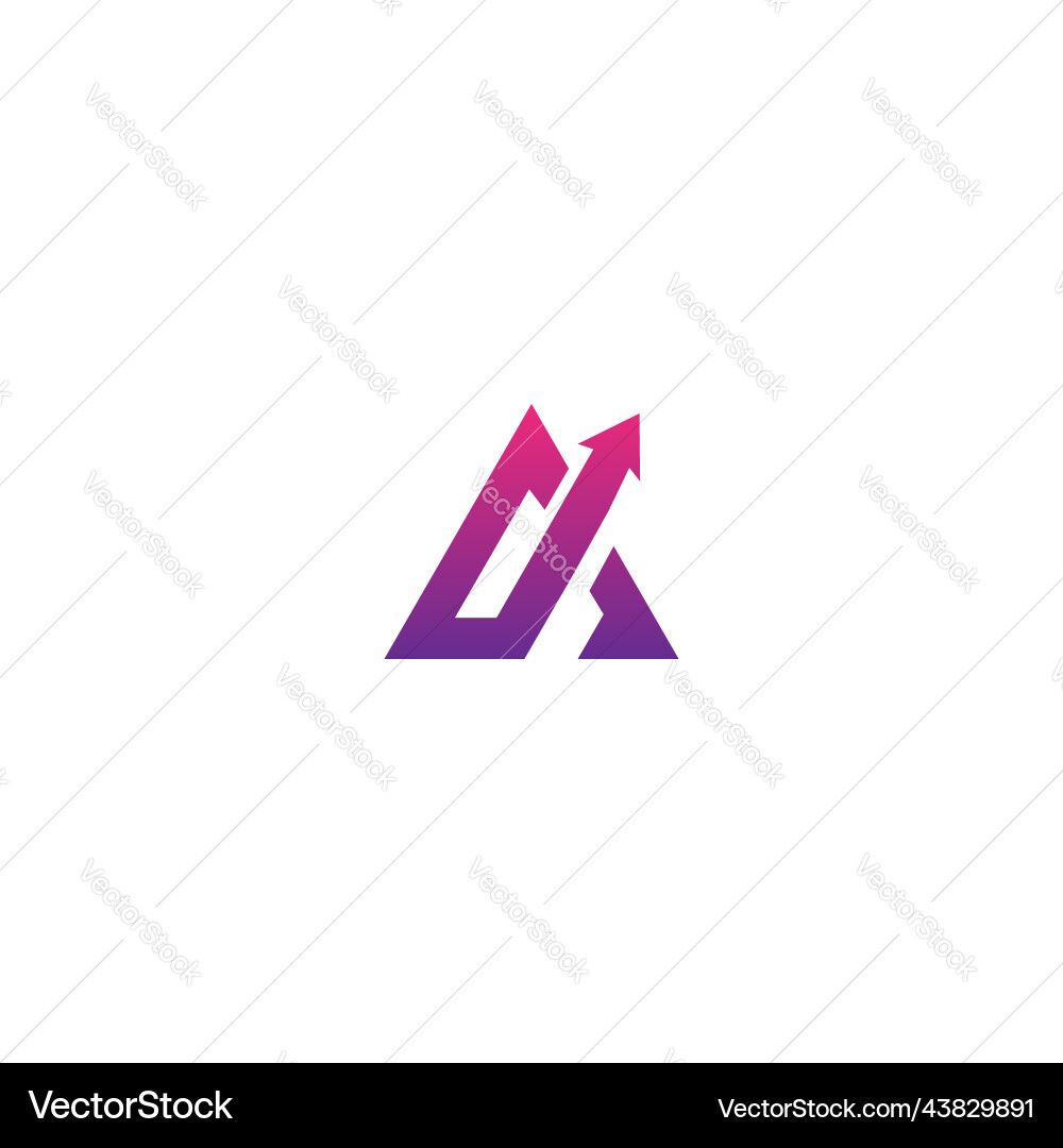 Triangle arrow company progress logo Royalty Free Vector