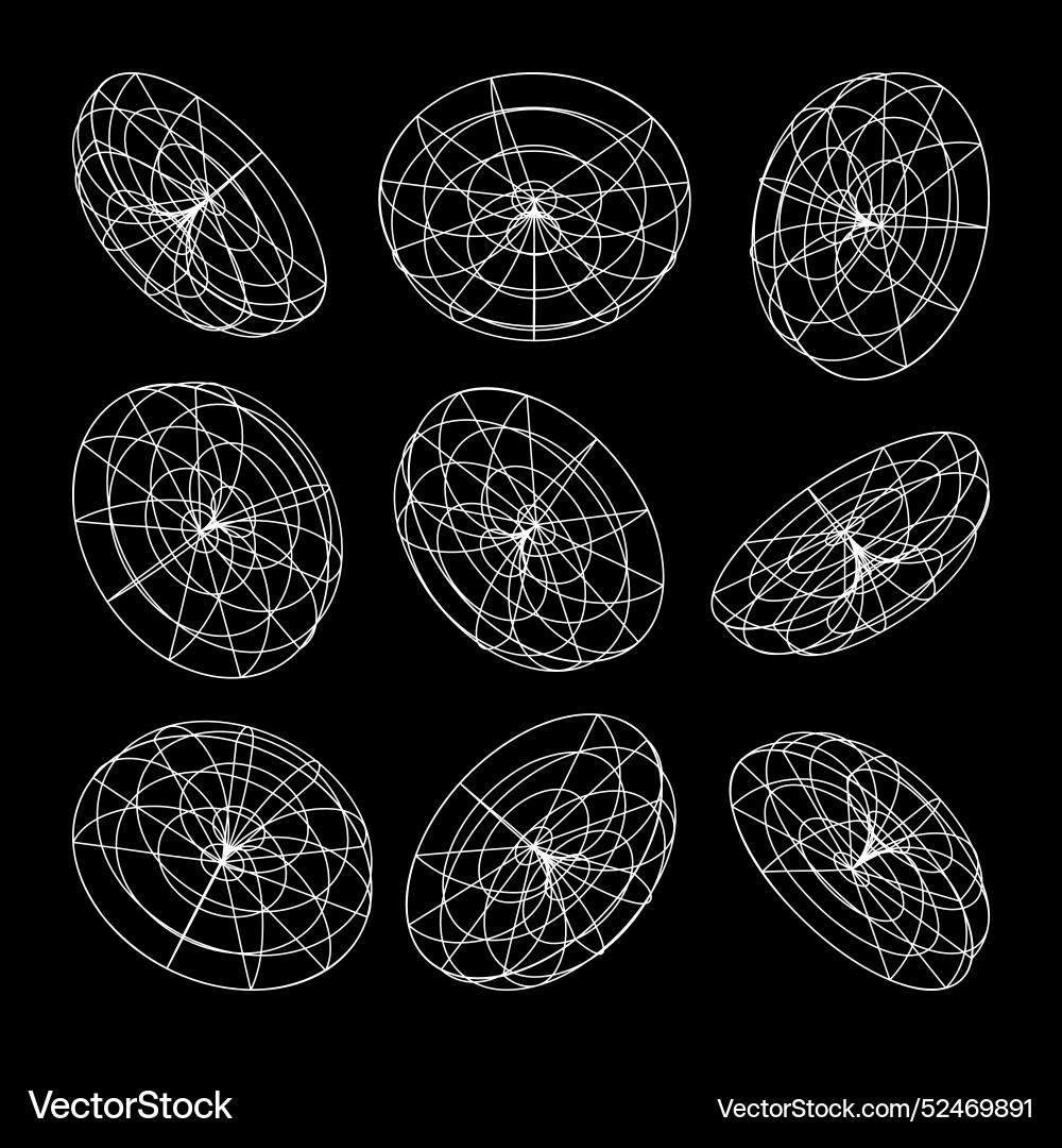 Wireframe lined shapes perspective mesh 3d grid Wireframe lined shapes perspective mesh 3d grid vector image
