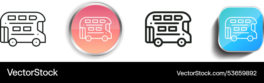 Double decker bus icon thin linear regular vector image