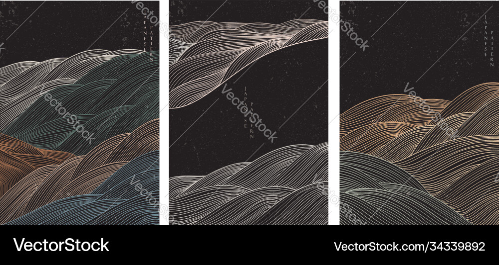 Japanese Wave Pattern Background Vector Image