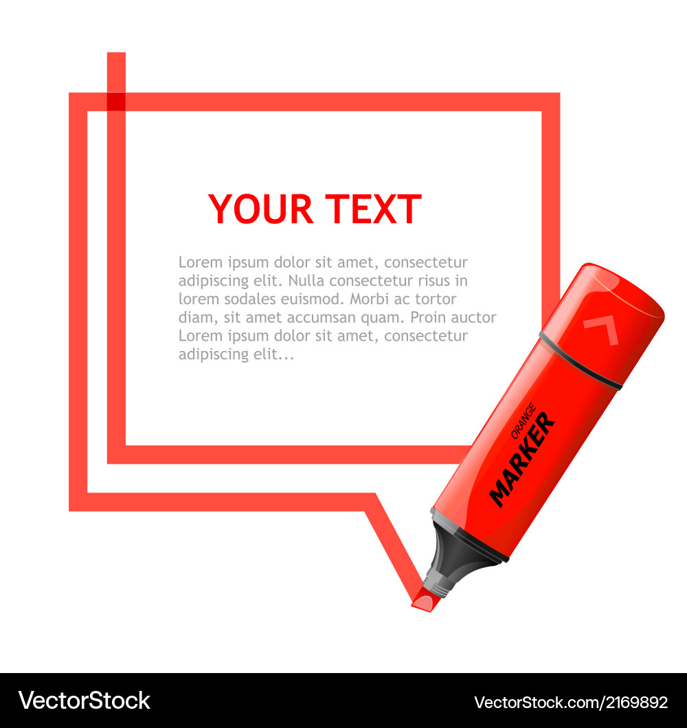 Marker Text Box Vector Image