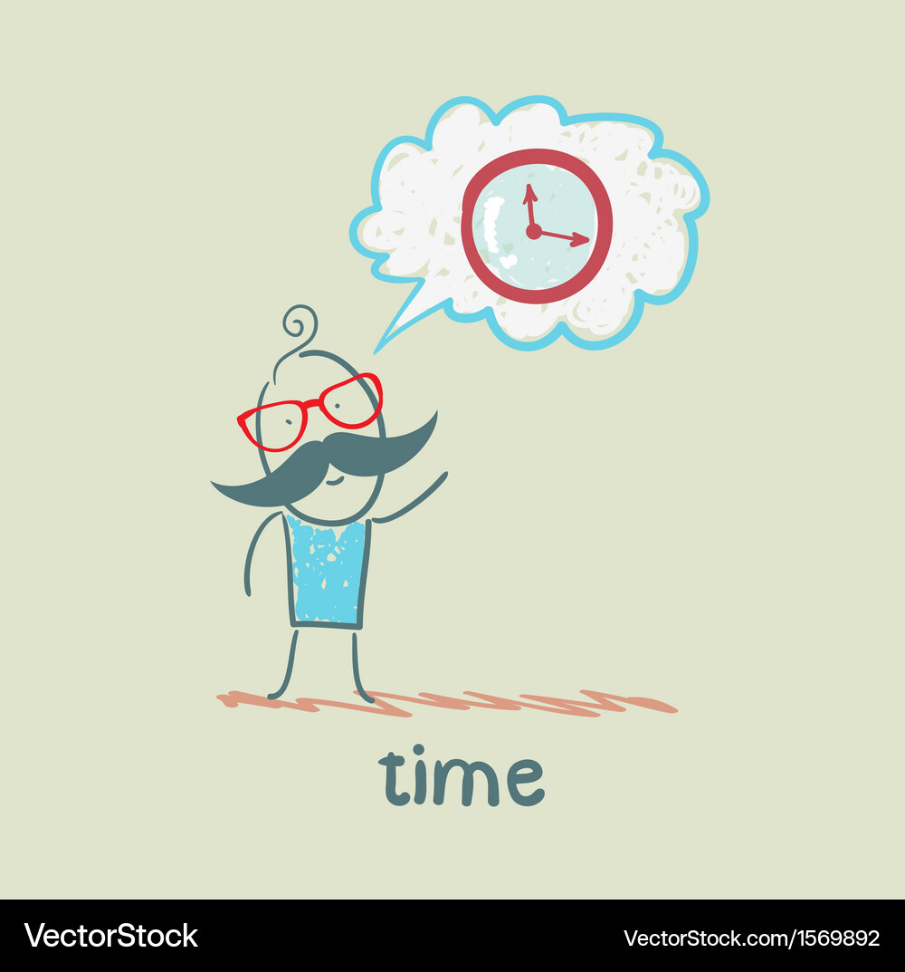 One thinks of the time Vector Image