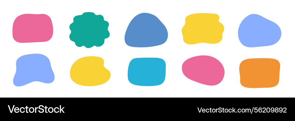 Organic shape round form set liquid blob Organic shape round form set liquid blob Vector Image