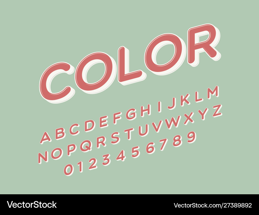 Retro Alphabet & Font Collection Vector Image