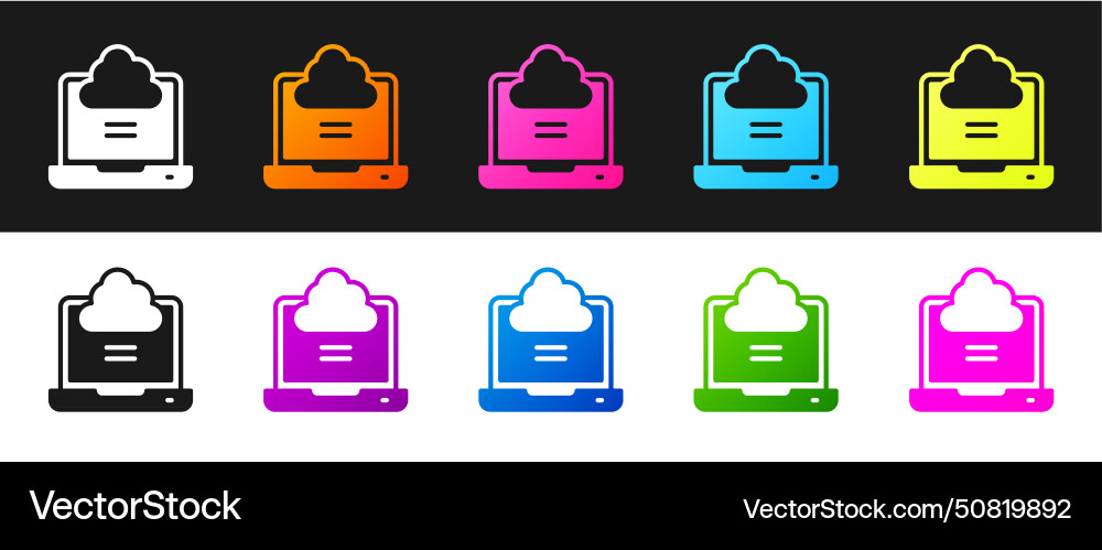 Set network cloud connection icon isolated Set network cloud connection icon isolated Vector Image